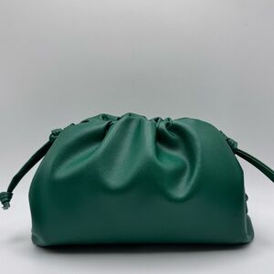Soft Leather Mini Pouch Bag - Green